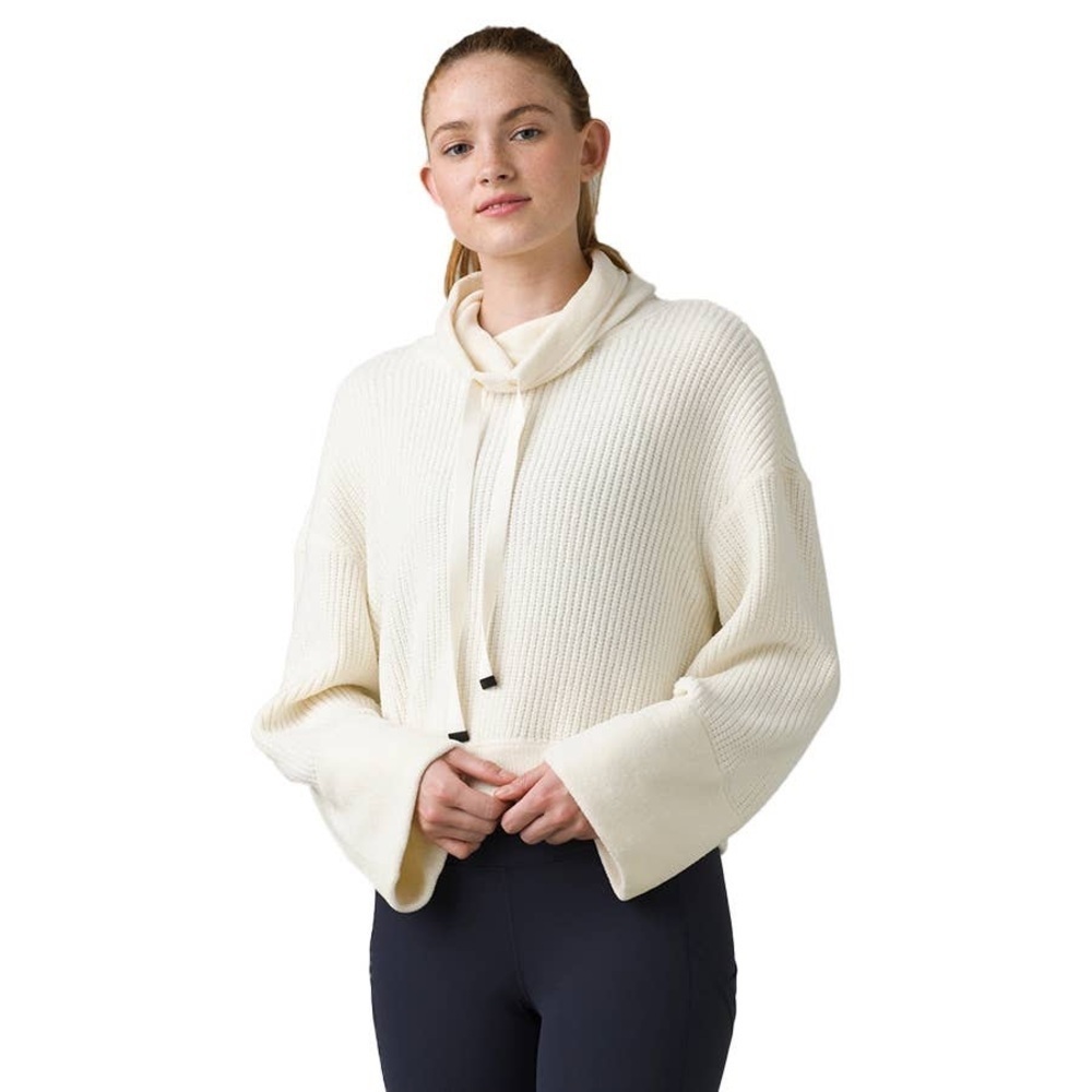 PrAna Chanavey Cream Chenille Long Sleeve Funnel Neck Sweater Size M